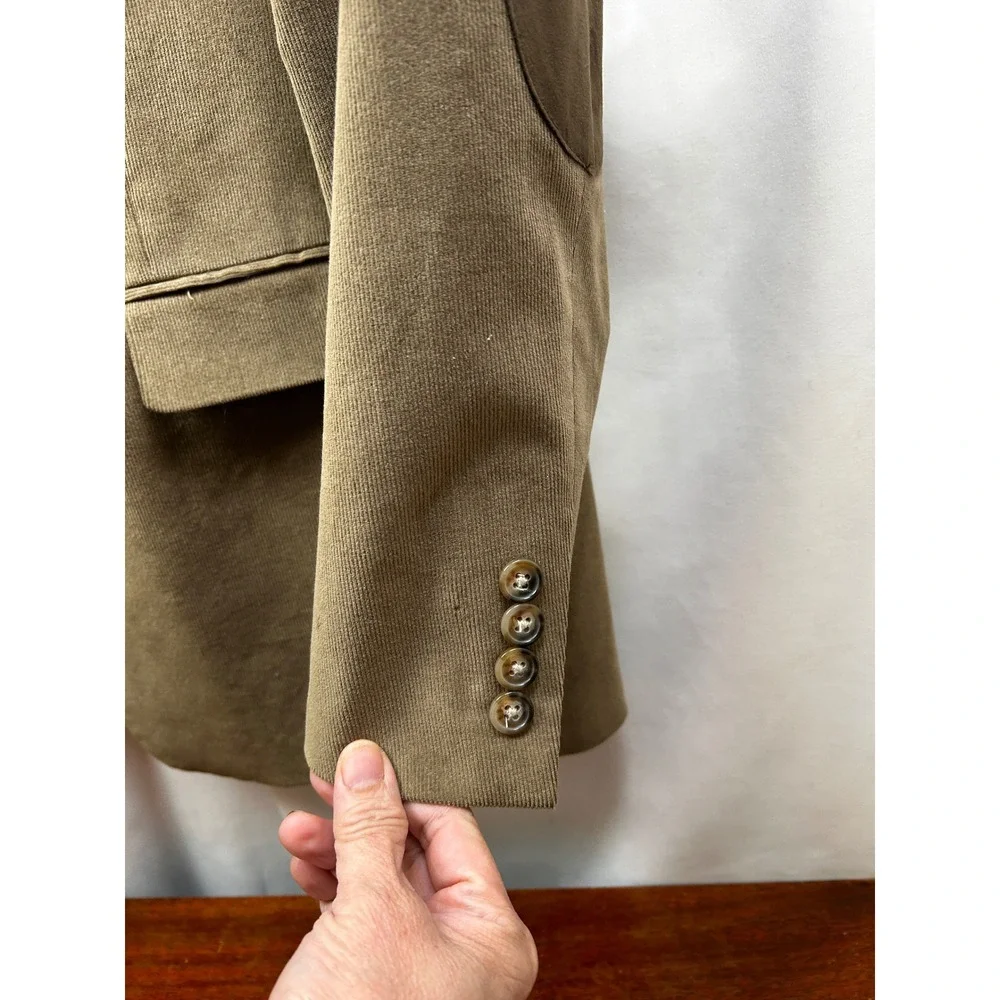 Lauren Ralph Lauren Corduroy Sport Coat Blazer Mens 44L‎ Brown Elbow Patches